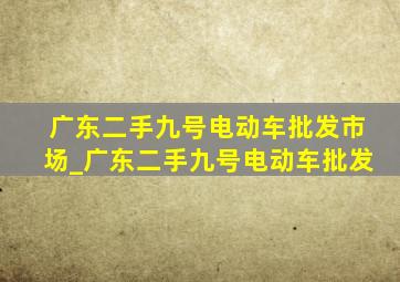 广东二手九号电动车批发市场_广东二手九号电动车批发