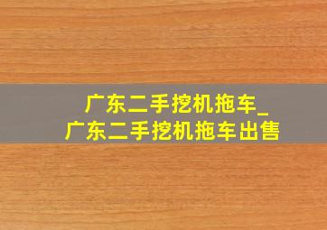 广东二手挖机拖车_广东二手挖机拖车出售