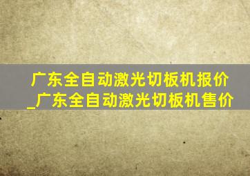 广东全自动激光切板机报价_广东全自动激光切板机售价