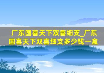 广东国喜天下双喜细支_广东国喜天下双喜细支多少钱一盒