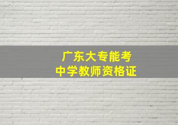 广东大专能考中学教师资格证