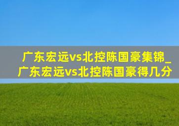 广东宏远vs北控陈国豪集锦_广东宏远vs北控陈国豪得几分