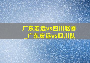 广东宏远vs四川赵睿_广东宏远vs四川队