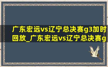 广东宏远vs辽宁总决赛g3加时回放_广东宏远vs辽宁总决赛g3加时