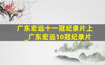 广东宏远十一冠纪录片上_广东宏远10冠纪录片