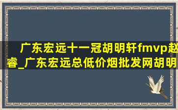 广东宏远十一冠胡明轩fmvp赵睿_广东宏远总(低价烟批发网)胡明轩赵睿