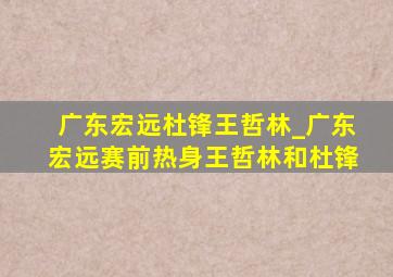 广东宏远杜锋王哲林_广东宏远赛前热身王哲林和杜锋