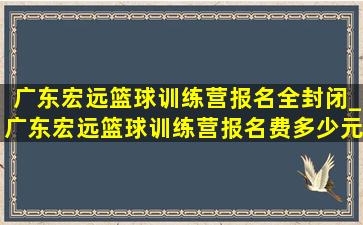 广东宏远篮球训练营报名全封闭_广东宏远篮球训练营报名费多少元