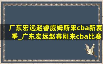 广东宏远赵睿威姆斯来cba新赛季_广东宏远赵睿刚来cba比赛