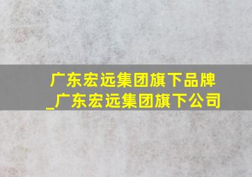 广东宏远集团旗下品牌_广东宏远集团旗下公司