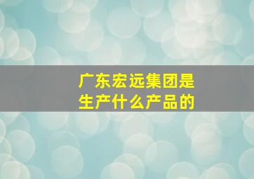 广东宏远集团是生产什么产品的