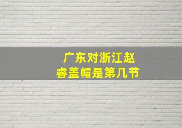 广东对浙江赵睿盖帽是第几节