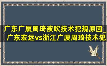 广东广厦周琦被吹技术犯规原因_广东宏远vs浙江广厦周琦技术犯规