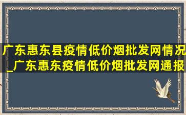 广东惠东县疫情(低价烟批发网)情况_广东惠东疫情(低价烟批发网)通报今天情况