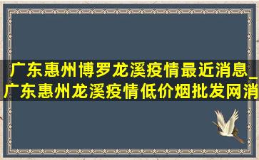 广东惠州博罗龙溪疫情最近消息_广东惠州龙溪疫情(低价烟批发网)消息