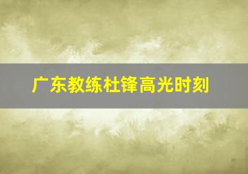 广东教练杜锋高光时刻