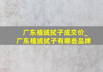 广东植绒拭子成交价_广东植绒拭子有哪些品牌