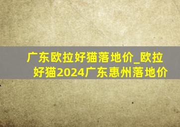 广东欧拉好猫落地价_欧拉好猫2024广东惠州落地价