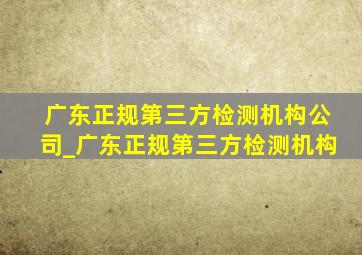 广东正规第三方检测机构公司_广东正规第三方检测机构