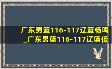 广东男篮116-117辽篮杨鸣_广东男篮116-117辽篮(低价烟批发网)解说