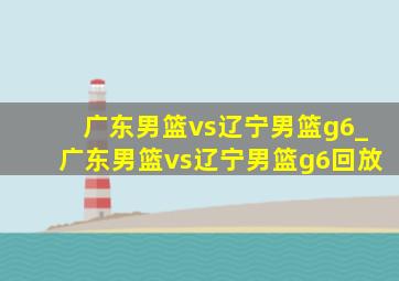 广东男篮vs辽宁男篮g6_广东男篮vs辽宁男篮g6回放