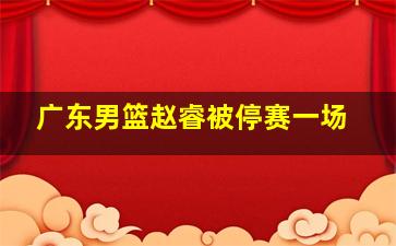 广东男篮赵睿被停赛一场