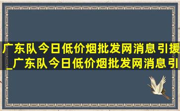 广东队今日(低价烟批发网)消息引援_广东队今日(低价烟批发网)消息引援训练师