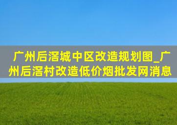 广州后滘城中区改造规划图_广州后滘村改造(低价烟批发网)消息