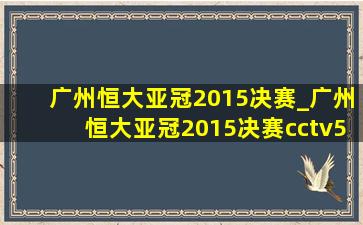 广州恒大亚冠2015决赛_广州恒大亚冠2015决赛cctv5