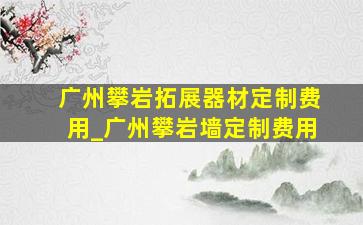 广州攀岩拓展器材定制费用_广州攀岩墙定制费用