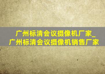 广州标清会议摄像机厂家_广州标清会议摄像机销售厂家