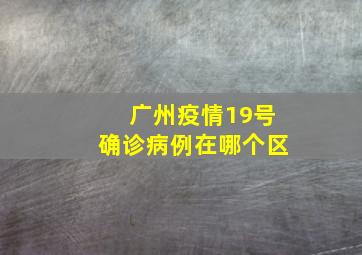 广州疫情19号确诊病例在哪个区