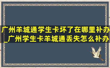 广州羊城通学生卡坏了在哪里补办_广州学生卡羊城通丢失怎么补办