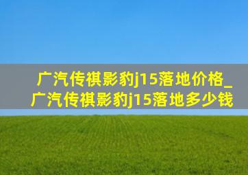 广汽传祺影豹j15落地价格_广汽传祺影豹j15落地多少钱