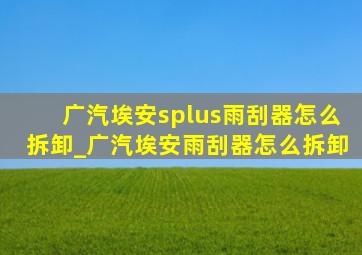 广汽埃安splus雨刮器怎么拆卸_广汽埃安雨刮器怎么拆卸