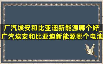 广汽埃安和比亚迪新能源哪个好_广汽埃安和比亚迪新能源哪个电池好