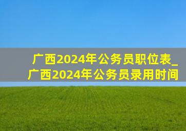 广西2024年公务员职位表_广西2024年公务员录用时间