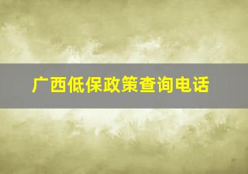 广西低保政策查询电话