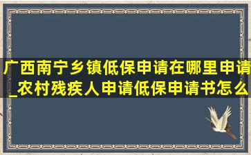 广西南宁乡镇低保申请在哪里申请_农村残疾人申请低保申请书怎么写