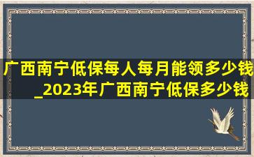 广西南宁低保每人每月能领多少钱_2023年广西南宁低保多少钱一个月