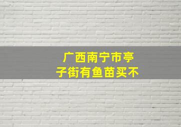 广西南宁市亭子街有鱼苗买不