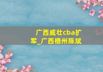 广西威壮cba扩军_广西梧州陈斌