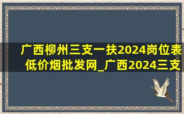 广西柳州三支一扶2024岗位表(低价烟批发网)_广西2024三支一扶岗位表柳州