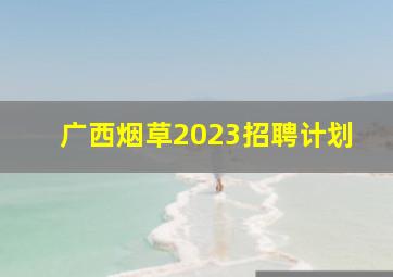 广西烟草2023招聘计划