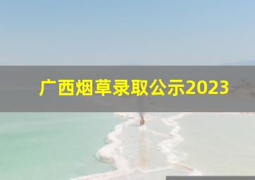 广西烟草录取公示2023