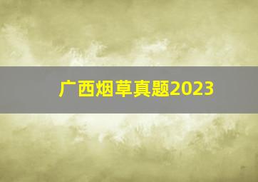 广西烟草真题2023