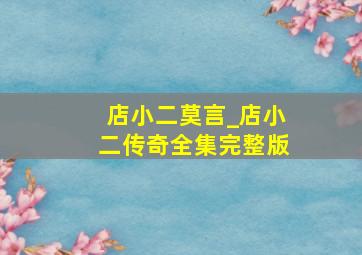 店小二莫言_店小二传奇全集完整版