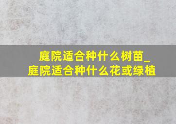 庭院适合种什么树苗_庭院适合种什么花或绿植