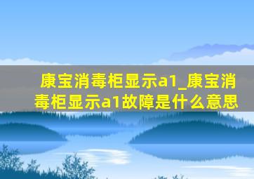 康宝消毒柜显示a1_康宝消毒柜显示a1故障是什么意思