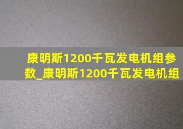 康明斯1200千瓦发电机组参数_康明斯1200千瓦发电机组